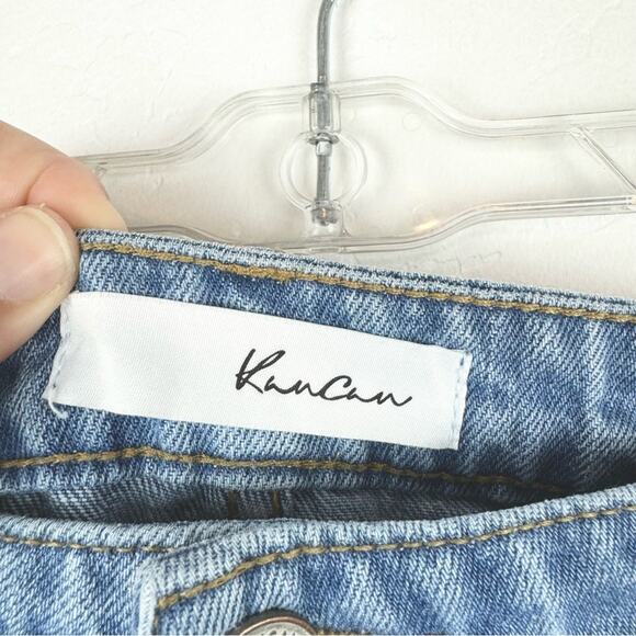 KanCan High Rise Medium Wash Frayed Distressed Shorts Light Wash Size 11/29 - Picture 9 of 13